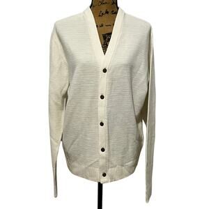 VTG 50s 60s Kandel Knitting Mills Ivory Button V-Neck Cardigan Sweater Women’s M